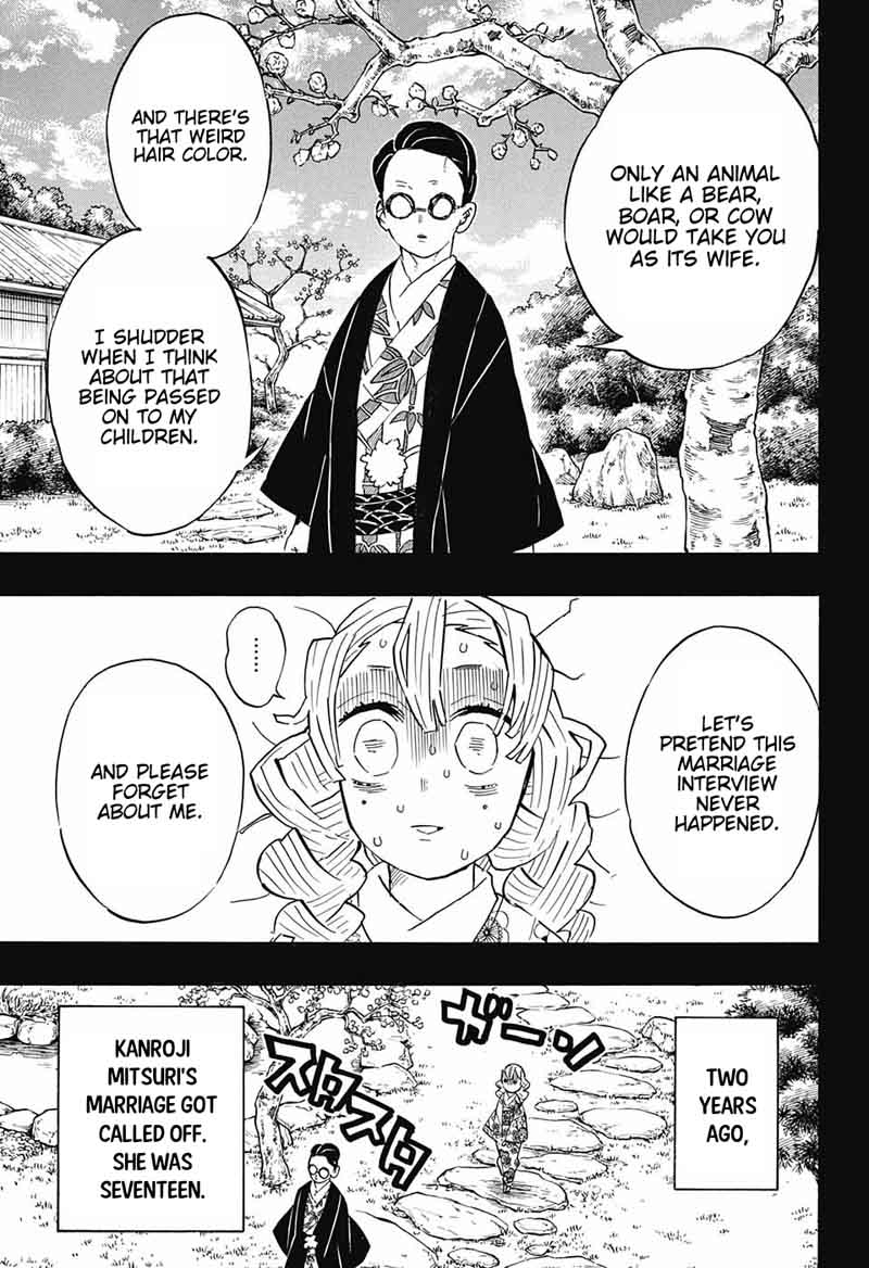Demon Slayer Manga Chapter 123 page 13 - Mitsuri Kanroji's Life Passes Before Her Eyes