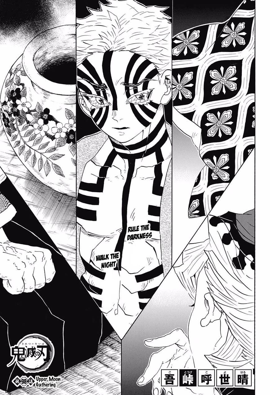 Demon Slayer Manga Chapter 98 page 1 - The Upper Ranks Gather